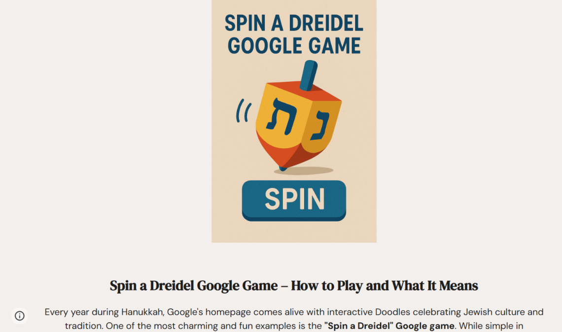 Google Dreidel: Spinning Culture and Fun Online
