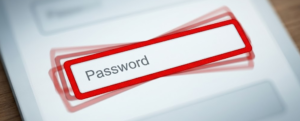 Close-up mockup of a password input box showing a red error border and aggressive horizontal motion trails indicating a shake animation.