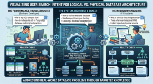 When users—mostly backend developers, database administrators (DBAs), and system architects—turn to the web to search for "logical vs. physical database architecture," they are rarely looking for textbook definitions. Their searches are driven by specific, real-world problems.