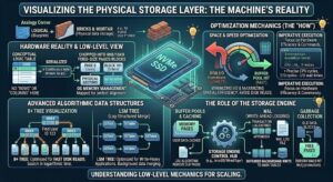 Database Architecture if the logical layer is the blueprint of a house, the physical layer represents the actual bricks, mortar, and plumbing. Physical data storage dictates exactly how that logical data is encoded, mapped, and permanently written to the underlying storage hardware (like an NVMe SSD).