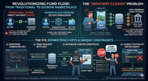 In a traditional store, money goes from the customer to the business. In a marketplace, if you send the buyer's money directly to the seller, the seller has zero incentive to actually ship the item.